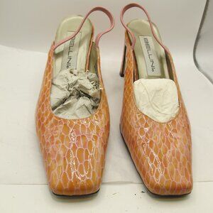 Bellini Coral snakeskin leather slingback 3 inch heels 8.5M
